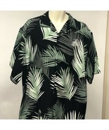 XNT Las Vegas Mens Hawaiian Shirt Black Leaves Short Sleeve Spread Colla... - £16.87 GBP