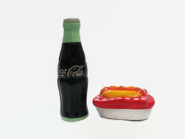 Coca-Cola Contour Bottle and Hot Dog Salt and Pepper Shaker Set- BRAND NEW - $12.38