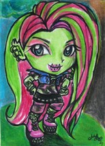 Monster High Venus McFlytrap Anime Art Original Sketch Card Drawing ACEO by Maia - £19.74 GBP