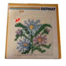 Bernat Latch Hook Kit Asters NEW 1979 Flowers Floral 12x12 Vintage Farmhouse  - £31.63 GBP