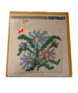 Bernat Latch Hook Kit Asters NEW 1979 Flowers Floral 12x12 Vintage Farmh... - £31.14 GBP