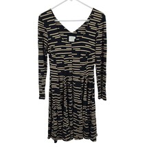 HD in Paris Anthropologie Saraid Striped Midi Dress Black Tan Size Small - £23.69 GBP