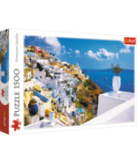 1500 Piece Jigsaw Puzzles, Santorini, Puzzle of Greece, Island Paradise Puzzle,  - $22.99