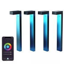 Atomi Smart Color Changing LED Pathway Lights, 4-pack Starter Kit Outdoor NEW - £141.98 GBP