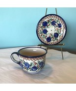 Polish Pottery Ceramic small Display Cup &amp; Saucer -  Unikat B178.  excell. - $602.13 MXN