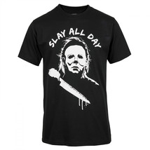 Halloween Michael Meyers Slay All Day T-Shirt Black - £25.56 GBP+