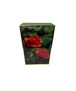 The Margaret Rose -Made in Italy -Keepsake Box -2 Red Roses &amp; Green Velv... - $20.30