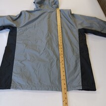 Columbia XM2884 Men's Gray/Black Full-Zip Hooded Rain Nylon Jacket Size Medium image 8