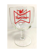 Vintage Budweiser King Of Beers Thumbprint Gobles Clear Glass With Logo - €7,60 EUR