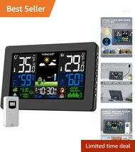 Smart Indoor Outdoor Weather Station: Large HD Screen &amp; Multi-Sensor Mon... - $82.12
