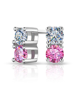 GIGAJEWE Natural Green Nova Pink Color Moissanite Earring S925 Silver Ea... - $59.98+