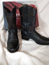 Texas Country Mens Black Leather Cowboy Boots Western Wear  New, Sz10 M:L-8933 - £67.94 GBP