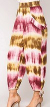 New Gigio by UMGEE S M Tie Dye elastic waist gauze jogger harem pants pockets - £14.11 GBP