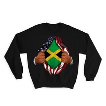 Jamaica : Gift Sweatshirt Flag USA Chest American Jamaican Expat Country - £22.87 GBP
