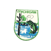 Vtg Voyager Brand Michigan Angler Fisherman Patch (Boat Lake Fish Outdoors) - £7.55 GBP