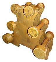 EXECUTIVE FLEX SHOP HAND DUMBBELL WEIGHTS 2/3/5 Lbs Set &amp; STAND WOOD GRA... - €64,18 EUR