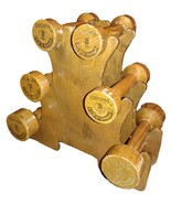 EXECUTIVE FLEX SHOP HAND DUMBBELL WEIGHTS 2/3/5 Lbs Set &amp; STAND WOOD GRA... - $102.77 CAD