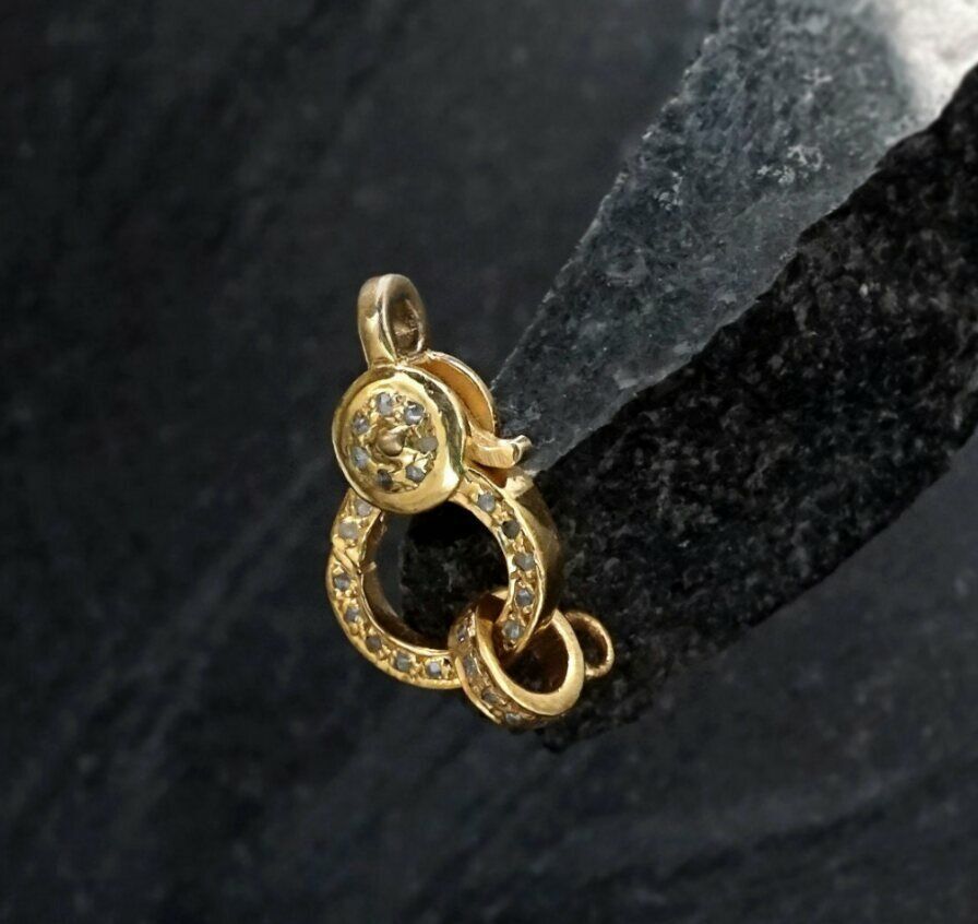Pave Diamond Designer Lobster Clasp Lock Findings 925 Silver Handmade Je... - $68.80