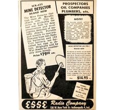 1947 Esse Radio Company Mine Detector Advertisement Vintage Military E8H - €9,29 EUR