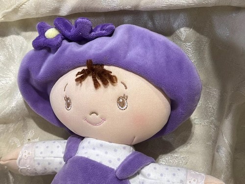 Baby Gund Purple polk a dot Plush Lovey Friend My First play Doll VGC So... - $8.86