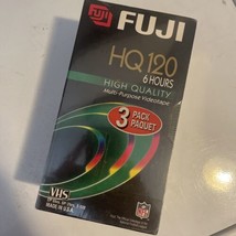 FUJI VHS Video Tape HQ-120 New Factory Sealed Pack of (3) - £11.67 GBP