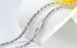 Genuine Italy 925 Sterling Silver 1.7-3.5mm Diamond-Cut Rope Necklace (20&quot;, 24&quot;) - £55.12 GBP+