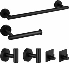 Brushed Black Bathroom Accessories Set 6-Pcs, Sus 304 Stainless, 4 Towel... - $30.99