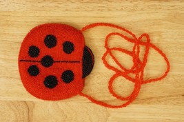 Vintage Beaded Crossbody Red &amp; Black Spot Ladybug Insect Coin Purse Even... - £23.53 GBP
