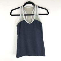 Lululemon Womens Half Mesh Tank Top Racer Back Sleeveless Gym Activewear Blue 6 - £15.34 GBP