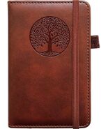 Small Pocket Notebook, Leather Journal Mini  Brown  New - $16.71