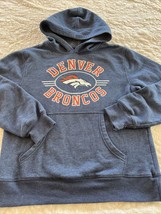 NFL Team Apparel Denver Broncos Football Boys Blue Orange Hoodie 10-12 - $14.70
