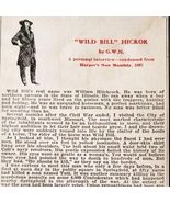 Wild Bill Hickok Interview Article 1965 Civil War Antique Reprint Epheme... - $367.78 MXN