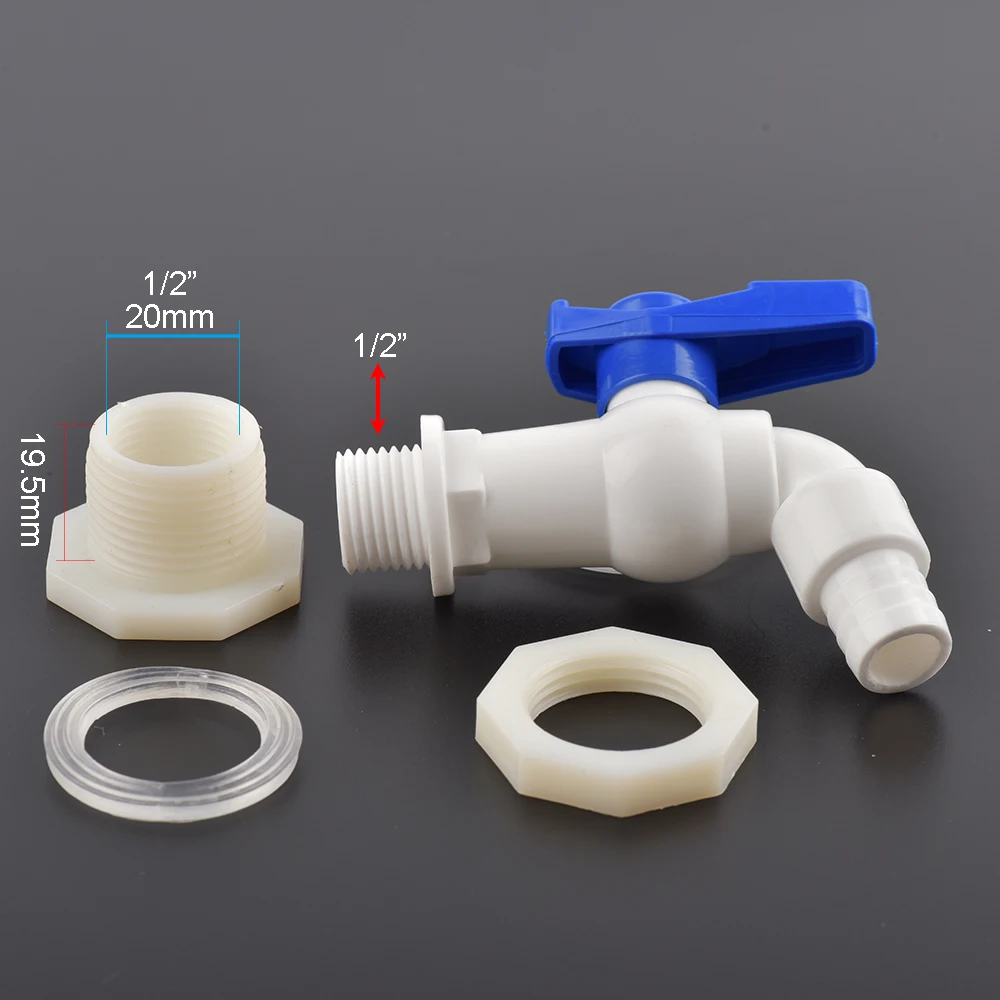 House Home 1pc 1/2 3/4&quot; Plastic Male Thread Water Faucet Fish Tank Tap Adapter A - £20.10 GBP