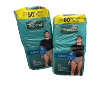 Depends Men&#39;s Fresh Protection XL Maximum Underwear 52 Total Pairs NEW - £28.36 GBP