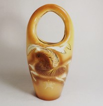 Unique Mid-Century Italian Pottery Vase Continuous Handle Signed # 3447 ... - $19.35