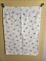 Vintage 1950s Flannel  Baby Pillow Case Cover Pink and Blue Puppies Kittens - £10.05 GBP