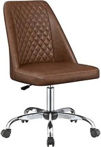 Upholstered Tufted Back Brown And Chrome Office Chair By Coaster Home - £165.78 GBP