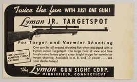 1951 Print Ad Lyman Jr. Targetspot Rifle Scopes Target Varmint Middlefie... - £6.91 GBP