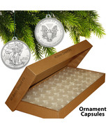 10 Direct Fit 40.6mm CHRISTMAS ORNAMENT Coin Capsules w/Hook for SILVER ... - £7.54 GBP