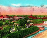 Grand Avenue Viaduct Sioux City Iowa IA Linen Postcard - $3.91