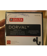 Delta Dorval  75635-BL Robe hooks, matt black, new, boxed. - $24.75