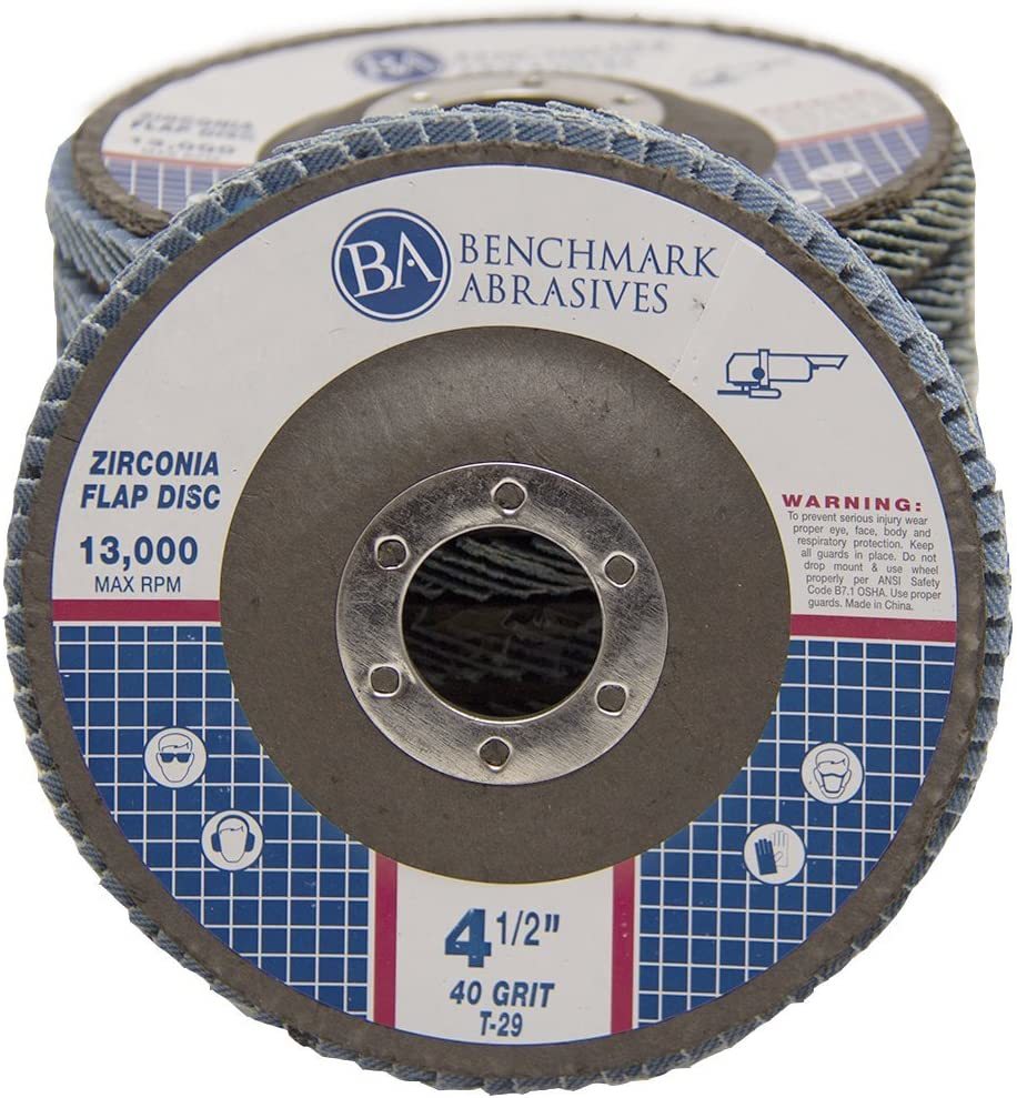 Benchmark Abrasives 4.5&quot; x 7/8&quot; Premium Zirconia Flap Disc Grinding Whee... - $32.99