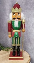 Red Green African American King Guard Nutcracker Wooden Sequins Christma... - $666.19 MXN