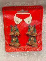 4 Pack Reindeer Christmas Plastic Button Covers *NEW* o2 - $10.99