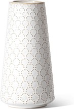 Ceramic Vase For Decor, 7.1 Inch White Flower Vase For Lego, Fireworks - £24.66 GBP