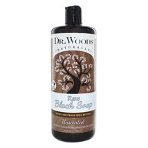 Dr. Woods Liquid Raw Black Soap with Fair Trade Shea Butter Unscented, 32 Ounces - £19.50 GBP