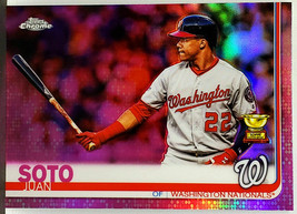 Pink Refractor! Juan Soto Rookie Trophy 2019 Topps Chrome #155 Nationals - £471.77 GBP