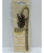 Opulence Keepsake Pewter Angel Bookmark 6” Brass Gold Color Red Jewel Be... - £5.85 GBP