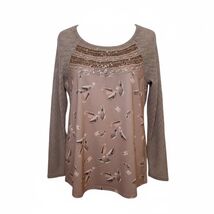One September Tunic Top Boho Feathers Lace Embellished Sequin Essential ... - $24.99