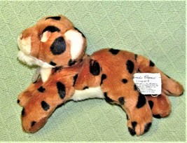 Russ Yomiko Classics Leopard Tan Black Spots 12&quot; Plush Stuffed Animal Neck Tag - £8.43 GBP
